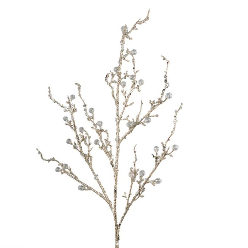 NWT New Direct Import 42" Platinum Silver Metallic Sequin Beaded Jewel Branches